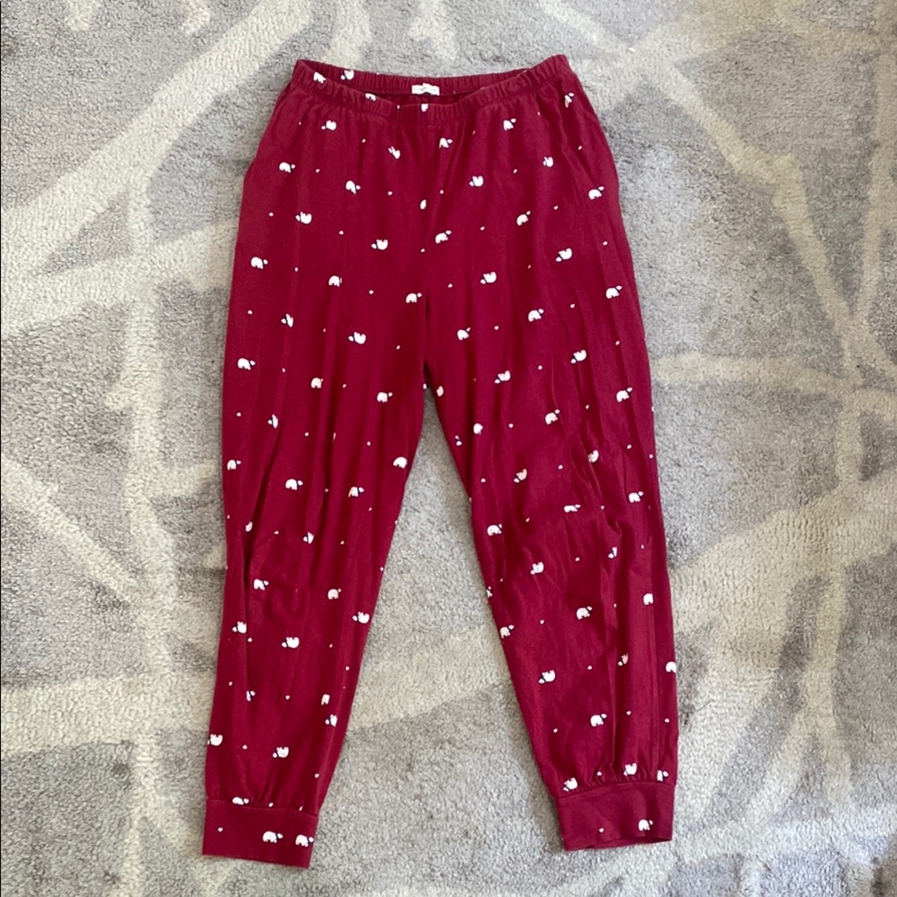 Oysho Red Printed Pants